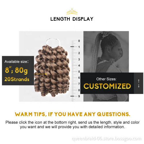 Synthetic Crochet Braiding Hair Jamaican Bounce Crochet Hair 20strands 8" Synthetic Crochet Hair Extension Ombre Jumpy Wand Curl